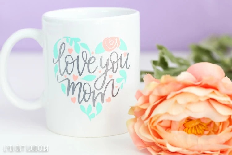 mug with love you mom saying
