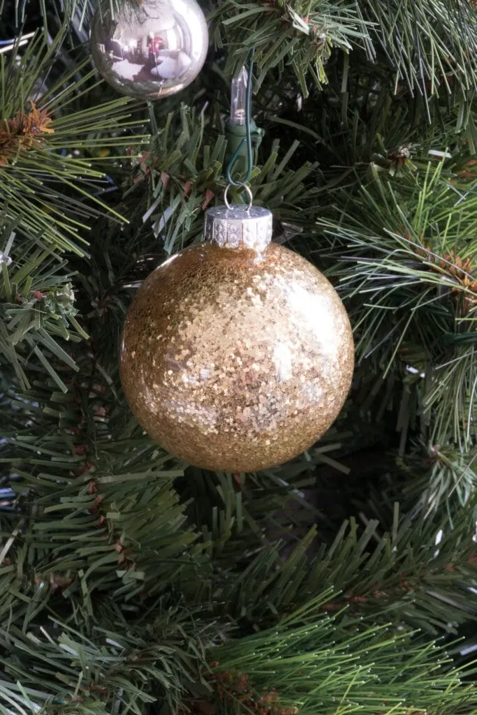 gold DIY glitter ornament