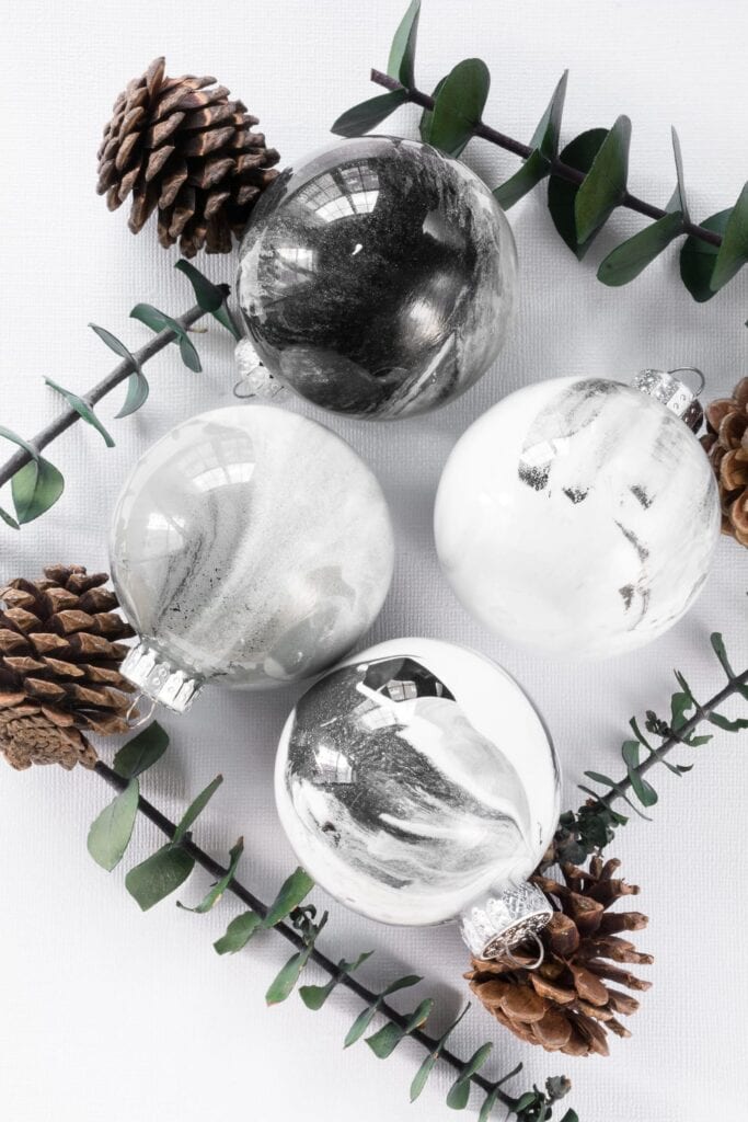 how to paint on the inside of clear ornaments