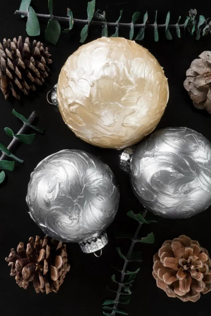 DIY texture painted ornaments