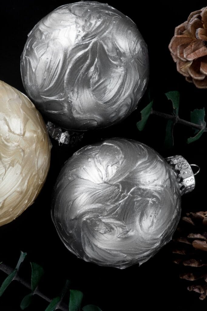 DIY texture painted ornaments