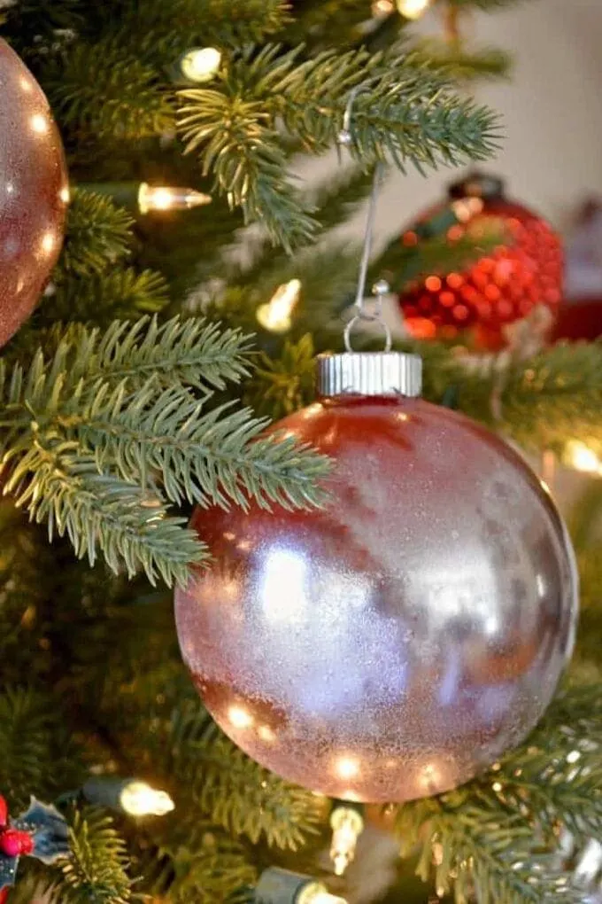 DIY faux mercury glass ornaments