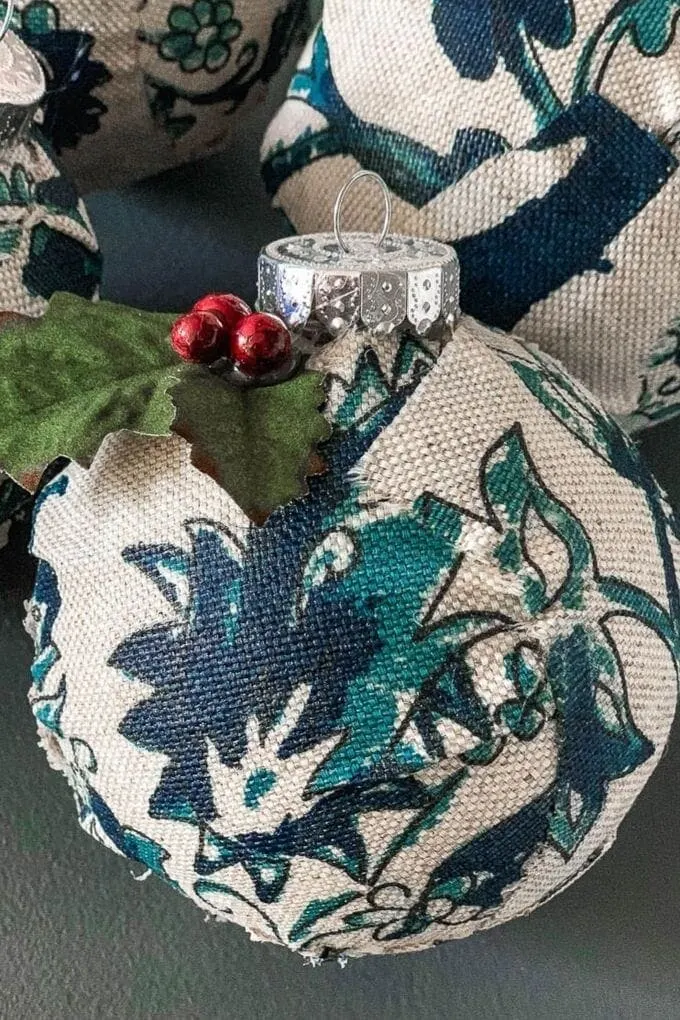 DIY fabric scrap christmas tree ornaments