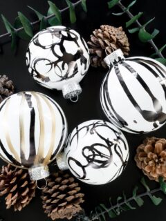 DIY abstract alcohol ink ornaments