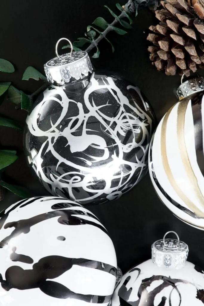 DIY alcohol ink glass ornaments
