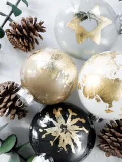 DIY gold leaf ornaments