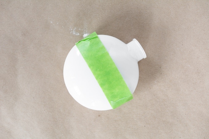 painter's tape on a white ornament