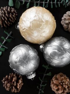 DIY texture-painted ornaments