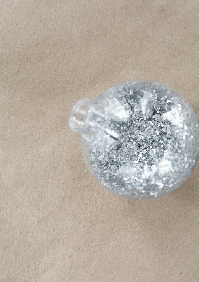 silver DIY glitter ornament