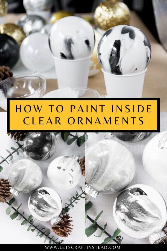 faux marbled christmas ornaments and how to paint inside clear ornaments