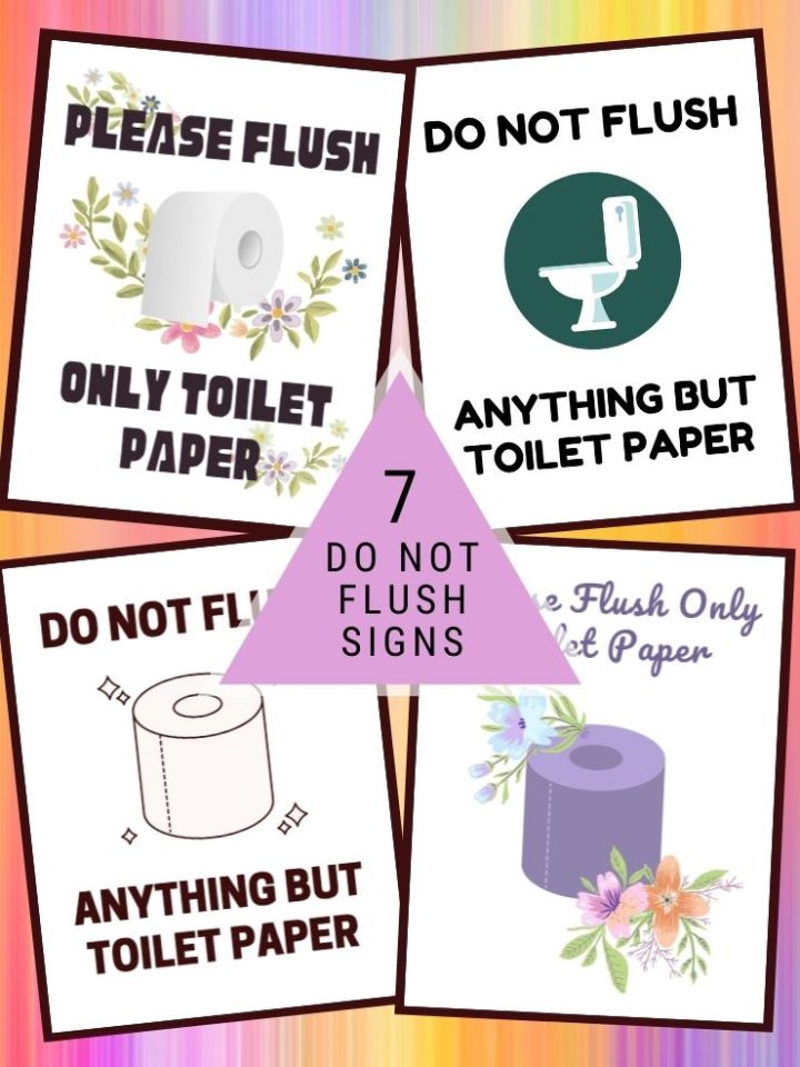 Free printable do not flush signs, 7 for instant download!