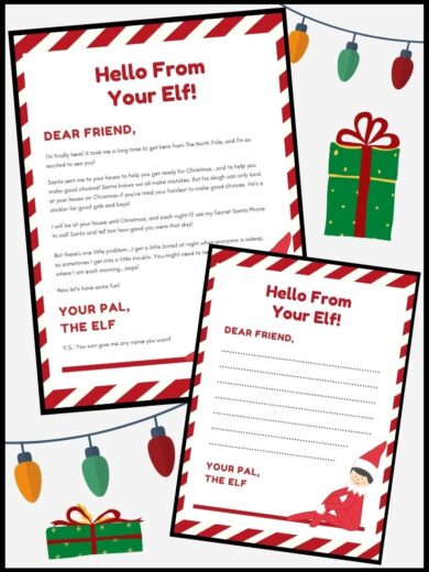 12 free printable Elf on the Shelf letters for instant download!