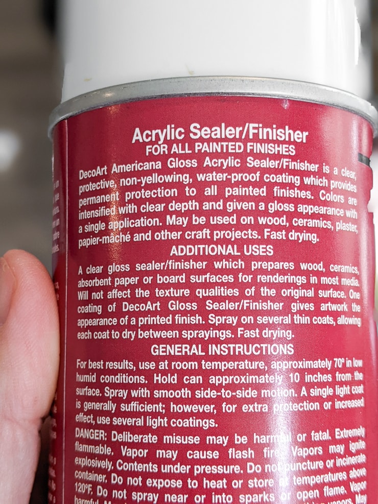 instructions on the back of the can of aerosol acrylic sealer