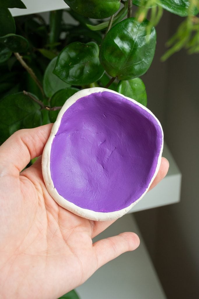 painted air dry clay pinch bowl