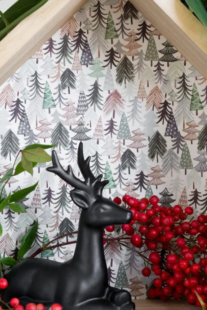 winter-themed decor using watercolor tree iron-on