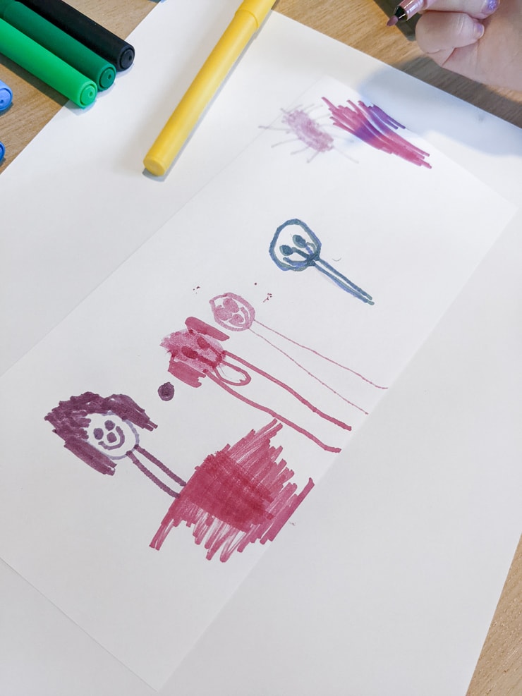 drawing a picture with Infusible Ink markers