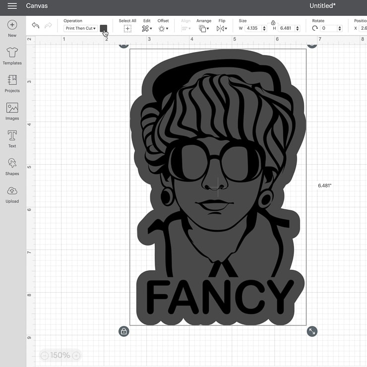 creating a sticker offset in Design Space