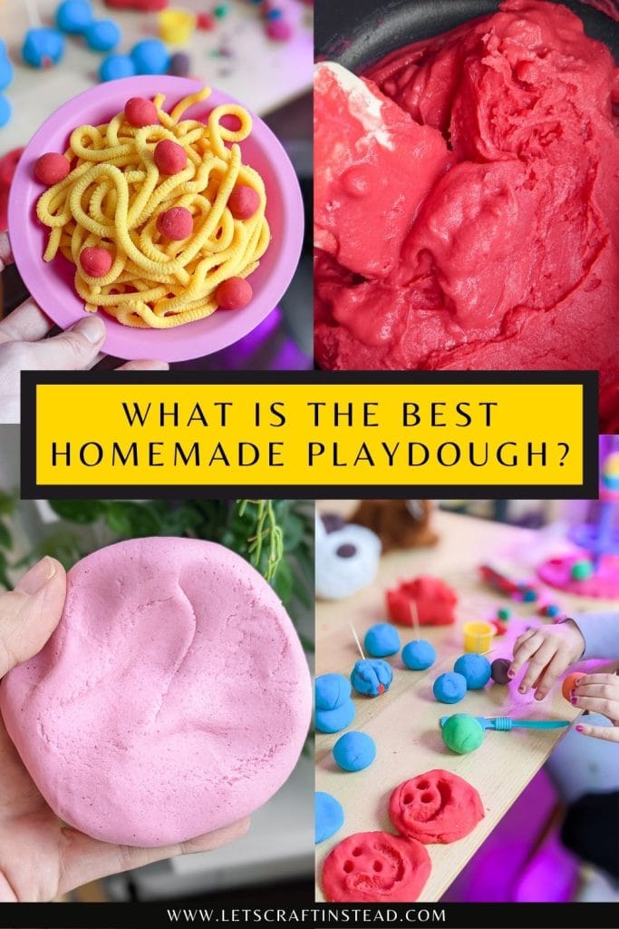 collage that says what is the best homemade playdough with images of the process