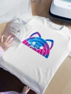 design on a kids shirt created using Infusible Ink