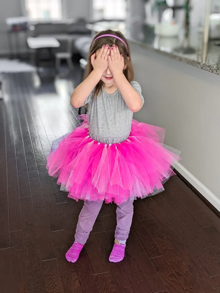 little girl in a pink tutu