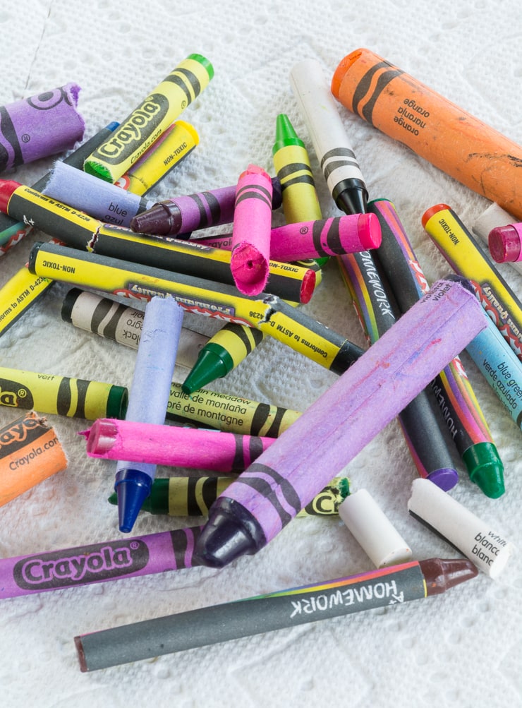 pile of broken crayons