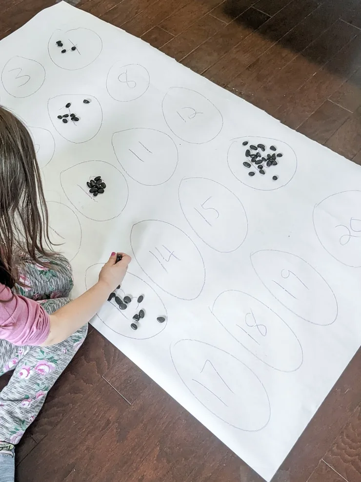 DIY counting game on a floor