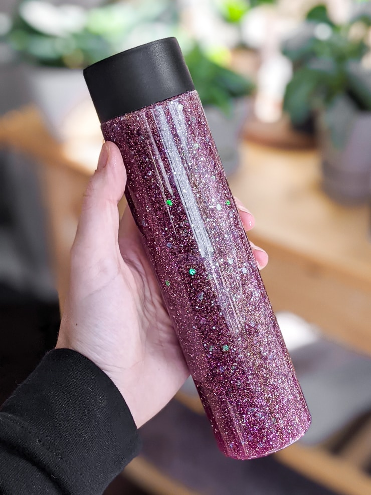 homemade glitter sensory bottle