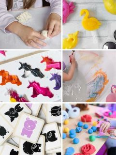 image collage of indoor activities for kids