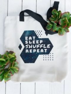 image of tote bag with text 