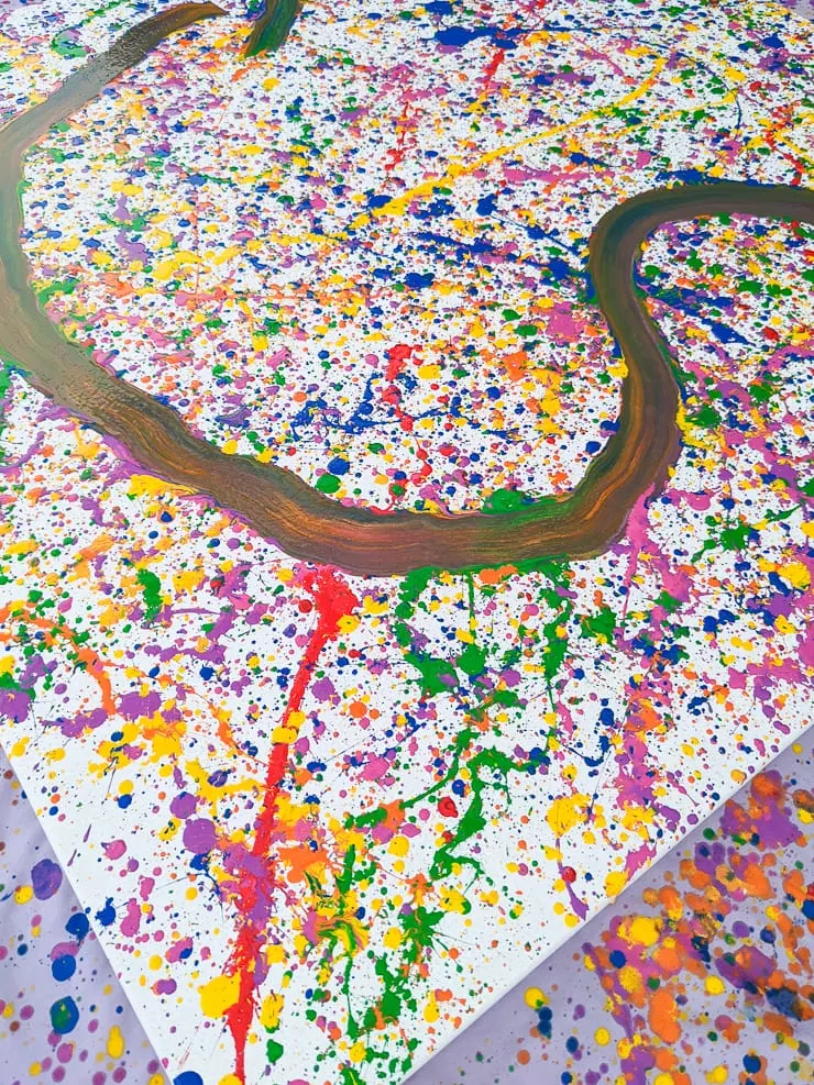 rainbow splatter paint art