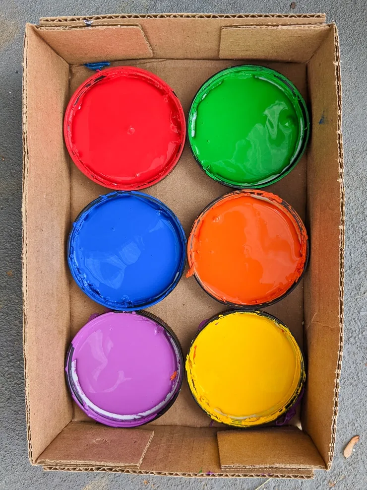 rainbow paint lids