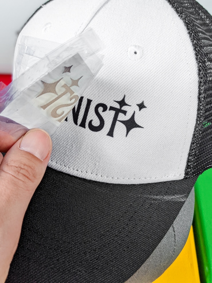 removing a design from a cricut hat blank