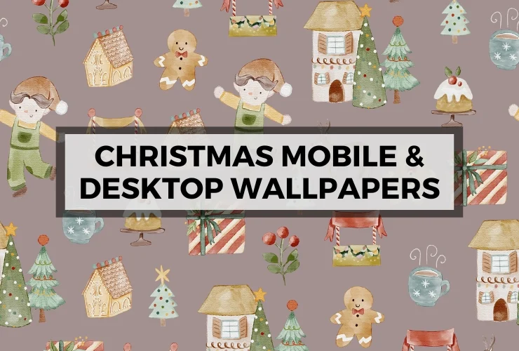 christmas clip art background with text that says christmas mobile & desktop wallpapers