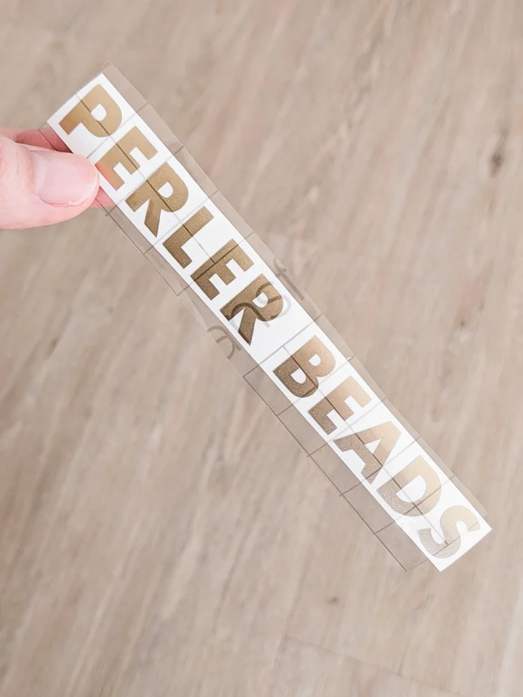 smart vinyl label that says perler beads