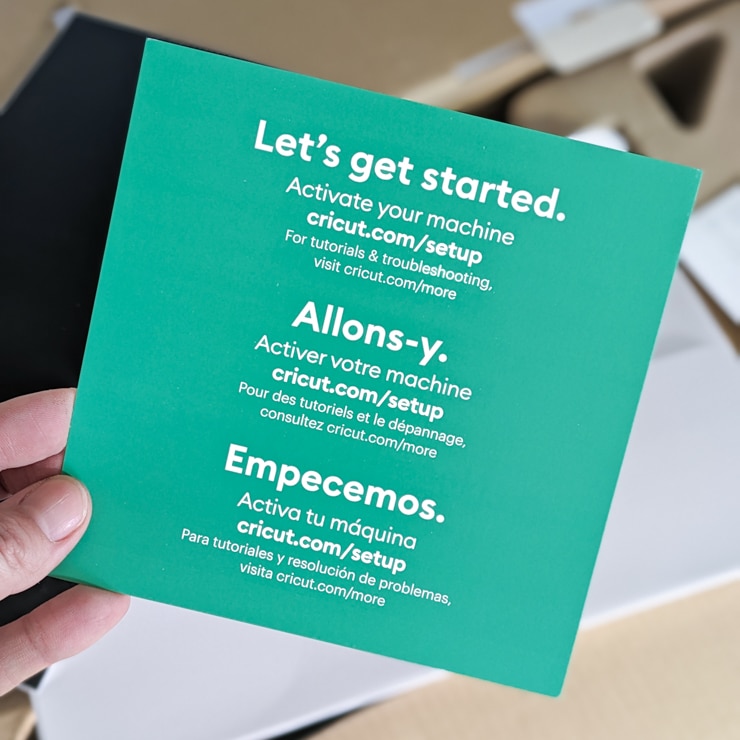 "let's get started" instructions that come with the Cricut Maker 3