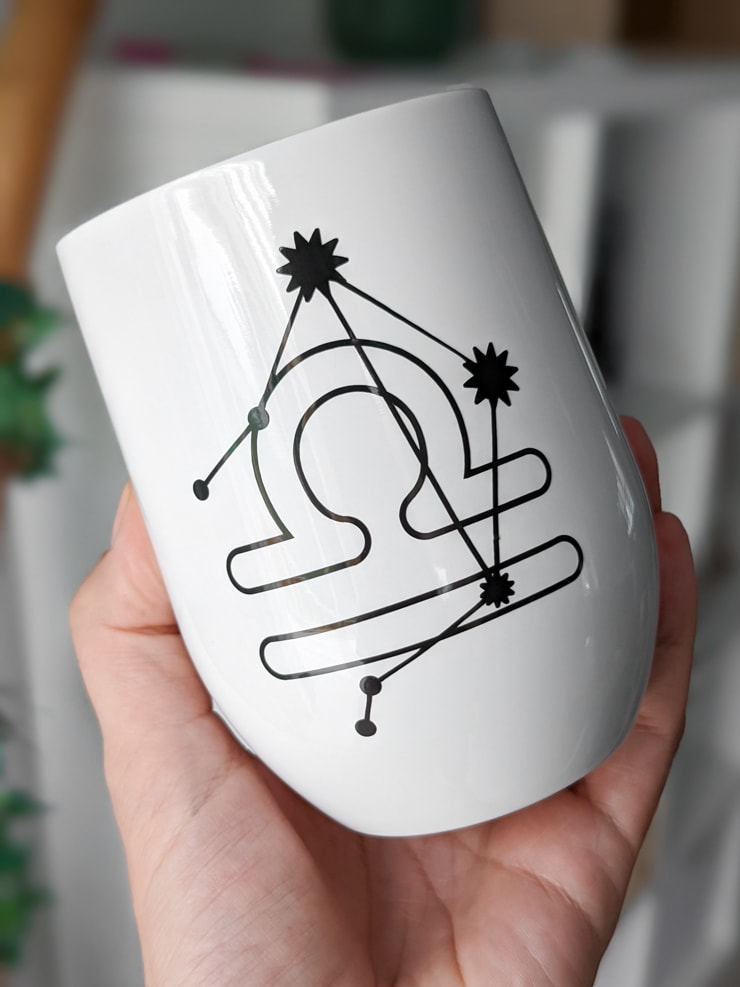 decal on a tumbler